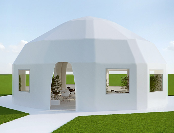 Inflatable yurta tent