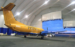 Inflatable aircraft hangars